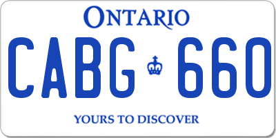 ON license plate CABG660