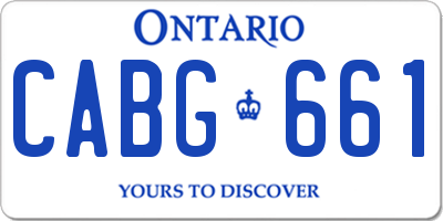 ON license plate CABG661