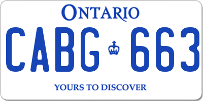 ON license plate CABG663