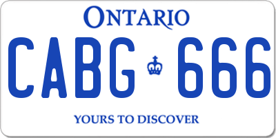 ON license plate CABG666