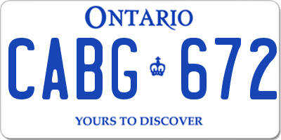 ON license plate CABG672