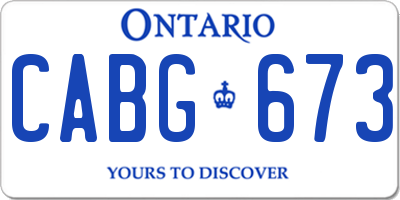 ON license plate CABG673