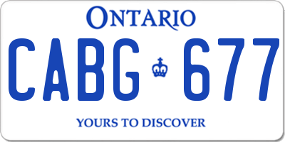 ON license plate CABG677