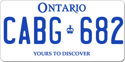 ON license plate CABG682