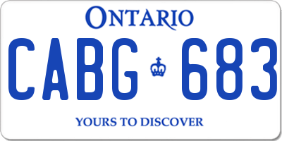 ON license plate CABG683