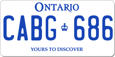 ON license plate CABG686