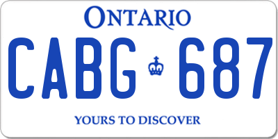 ON license plate CABG687