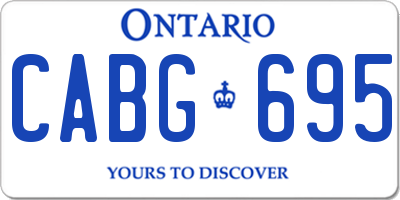 ON license plate CABG695