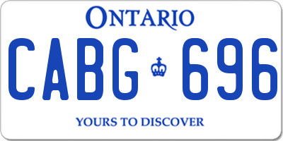 ON license plate CABG696