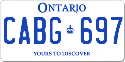 ON license plate CABG697