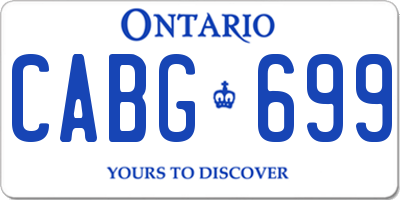 ON license plate CABG699