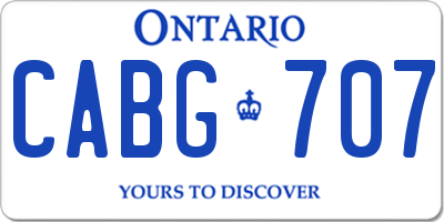 ON license plate CABG707