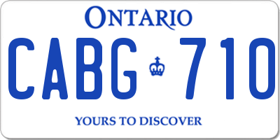 ON license plate CABG710