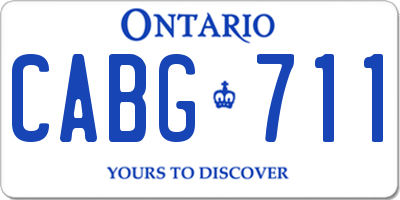 ON license plate CABG711