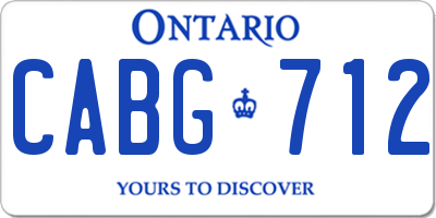 ON license plate CABG712