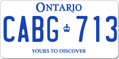 ON license plate CABG713