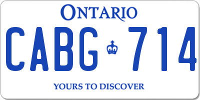 ON license plate CABG714