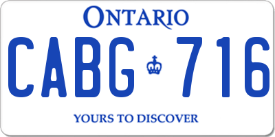 ON license plate CABG716