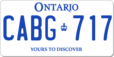 ON license plate CABG717