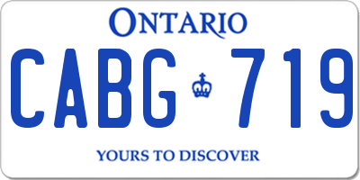 ON license plate CABG719