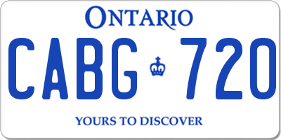 ON license plate CABG720