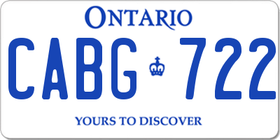 ON license plate CABG722