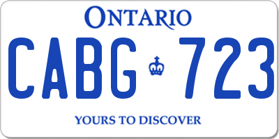 ON license plate CABG723