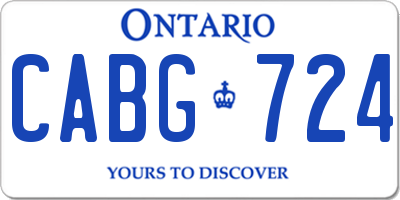 ON license plate CABG724