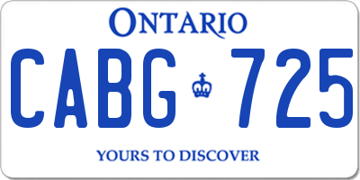 ON license plate CABG725