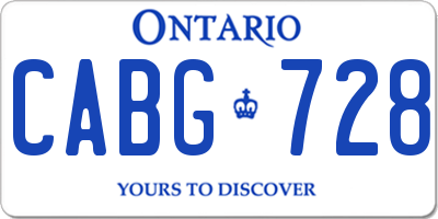 ON license plate CABG728