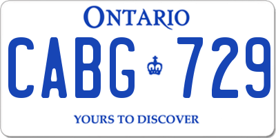 ON license plate CABG729