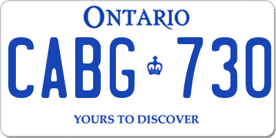 ON license plate CABG730