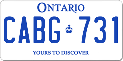 ON license plate CABG731