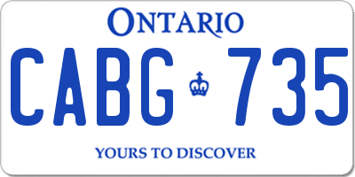 ON license plate CABG735