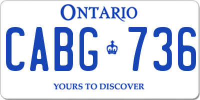 ON license plate CABG736