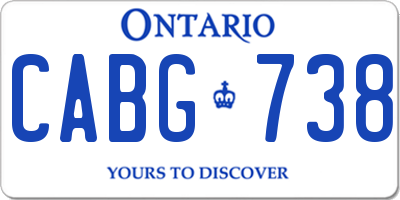 ON license plate CABG738