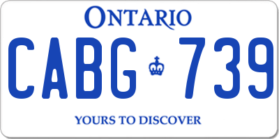 ON license plate CABG739