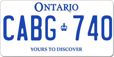 ON license plate CABG740