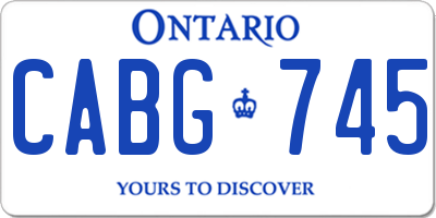 ON license plate CABG745