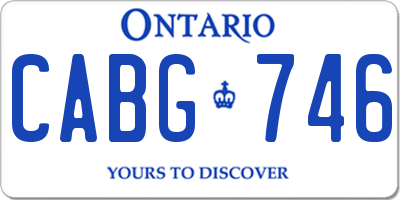 ON license plate CABG746