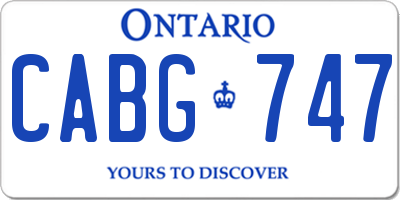 ON license plate CABG747