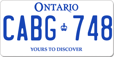 ON license plate CABG748