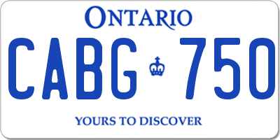 ON license plate CABG750