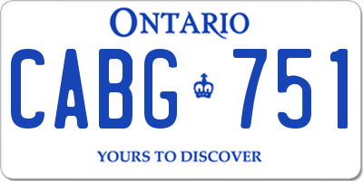 ON license plate CABG751