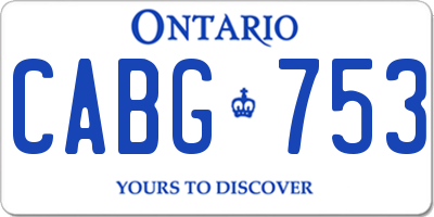 ON license plate CABG753