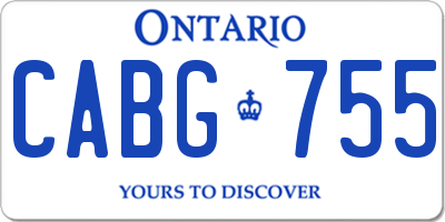 ON license plate CABG755