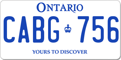 ON license plate CABG756