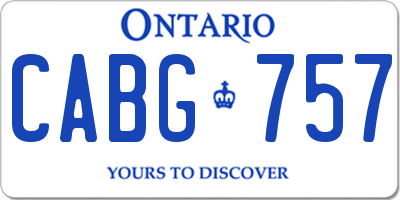 ON license plate CABG757