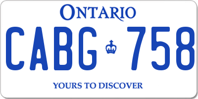 ON license plate CABG758