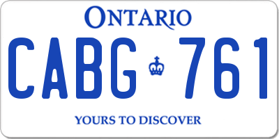 ON license plate CABG761